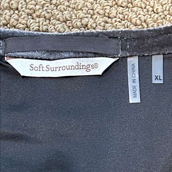 Soft Surroundings Velvet Moto Style Asymmetrical Zip Up Jacket XL Gray Taupe - Picture 7 of 16